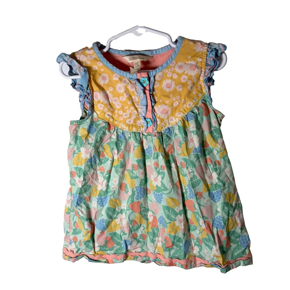 Matilda Jane Dress Girl's 6 Mini Short Sleeve Ruffle Boho Casual Pastel